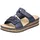 Pantolette, Plateau, Sommerschuh, Schlappen mit Schmuckelementen Rieker nachtblau