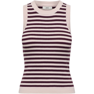 Stricktop JDY "JDYAYA TANK TOP KNT", Damen, Gr. S, rosa (pink dogwood stripes:mauve wine), Feinstrick, Obermaterial: 80% Viskose, 20% Nylon, gestreift, hüftlang, Rundhals, Tops Stricktop