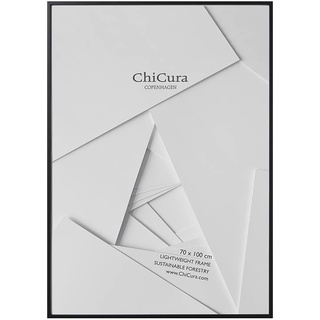 ChiCura Bilderrahmen 70x100 Schwarz Holz und Akrylglas (Hartholz) | Schwarze Bilder Rahmen 70x100 Poster Plakat Foto Wand Hängen | Fotorahmen für Kinderzeichnungen Puzzle | Photo Frames for Wall