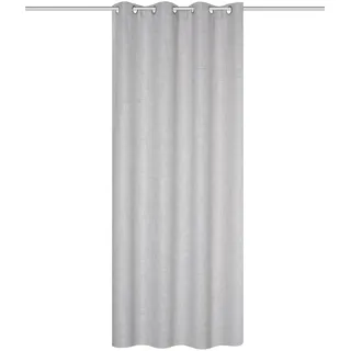 HOME WOHNIDEEN Fertigschal LINORA mit Ösen in Leinenstruktur, Blickdicht, Farbe:grau, Größe:225 x 140 cm, Anzahl:1x