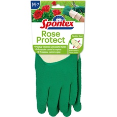 Spontex Rose Protect Gartenhandschuhe, extra robust für Dornen und Hecken, mit Naturlatexbeschichtung, Größe M, 1 Paar