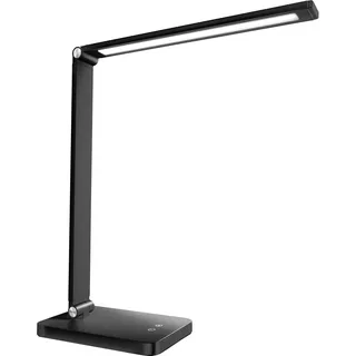 Tectake tectake® Schreibtischlampe LED, 5 W, dreh-, neig- und klappbar, 5W - schwarz