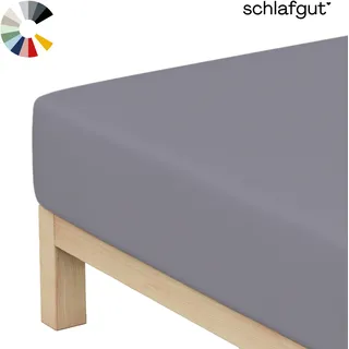 schlafgut Spannbettlaken Jersey 90 x 190 - 100 x 200 cm grau