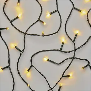 EMOS LED-Lichterkette warmweiß für Innen und Außen, 4m lange IP44 Weihnachtslichterkette mit 40 LEDs + 5m Zuleitung und Netzteil, 6 Stunden Timer Funktion, für Party, Weihnachten, Deko