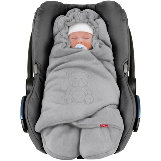 ByBoom Baby Winter-Einschlagdecke "Das Original mit dem Bären", Universal Kuscheldecke für Babyschale, Autositz, Baby Decke für Kinderwagen, Buggy