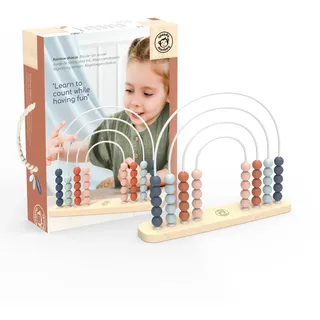 NICI Speedy Monkey Regenbogen-Abakus 31,8x6,9x24,6cm bunt, Holz Spielzeug für Kinder, Liebevolle Details- tolle Geschenkidee