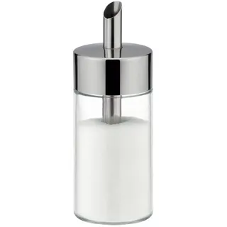 Tescoma Zuckerstreuer aus Glas, Edelstahl gebürstet, ideal für weißer/brauner Zucker, 150ml