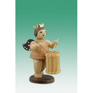 Weihnachtsengel engel mit Rührtrommel mit Krone / natur Höhe ca 6,5 cm NEU