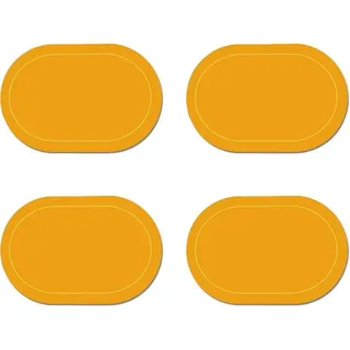 Tischsets aus Kunstleder, 4er-Set – Doppelseitige, ovale Tischsets in verschiedenen Farben, wasserfest und hitzebeständig, gelb - Gelb