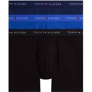 Boxershorts "3P BOXER BRIEF DTM", Herren, Gr. XXL (56), 3 Stk., nob blu, prp nvy, blk, Jersey, Obermaterial: 95% Baumwolle, 5% Elasthan, TOMMY HILFIGER UNDERWEAR, körpernah, Unterhosen Boxershorts, mit langem Bein, elastischer Bund