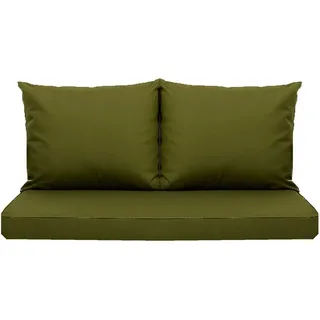 Setgarden  Mix Bench Kissen Outdoor Kissen Bankauflage 130x60+2x50x56cm Kissen Für 2-Sitzer Bänke 1tlg Grün