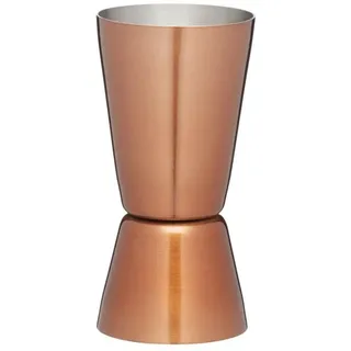 BarCraft Doppelseitiger Cocktail-Jigger/Spirituosen-Messbecher, Edelstahl, Kupferoptik, 25/50 ml, Kupfer