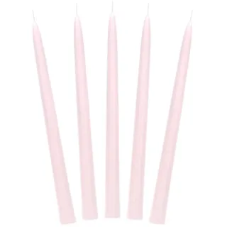 Stabkerzen 24cm x 10 Stück Leuchterkerzen Hellrosa Tafelkerzen Spitzkerzen für Geburtstag Hochzeit Party