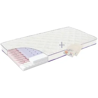 Träumeland Babymatratze Polarstern 70x140cm + 2 TENCEL Spannbettlaken, Oeko Tex 100 zertifziert, Wendematratze für Babybett - Bezug mit integriertem Nässeschutz