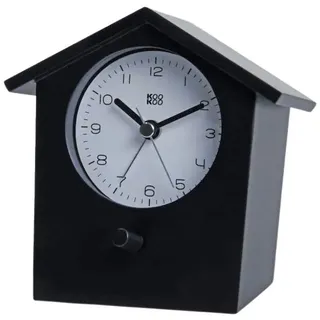 KOOKOO EarlyBird Schwarz, Wecker mit Vogelmelodie (Originalaufnahme) oder Dreiklangton