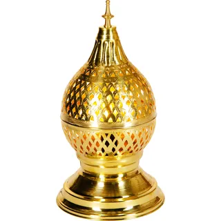 Orientalische Messing Tischlampe Nachttischlampe Ishrat Gold - Gold