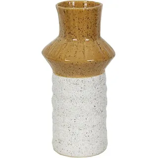 Romimex Vase, Gelb, Weiß, Keramik, 19 x 41 x 19 cm