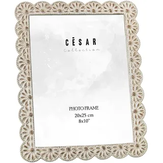 DRW Bilderrahmen aus Kunstharz, 20 x 25 cm, Antikweiß, 23,5 x 1,2 x 28,5 cm