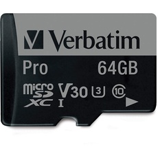 Bild microSDXC Pro 64GB Class 10 UHS-I U3 + SD-Adapter