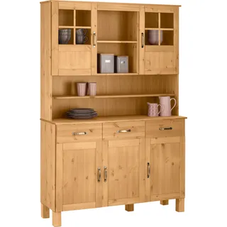 Home affaire Küchenbuffet »Alby«, Breite 125 cm, 2 Glastüren, 2 Schubladen, beige