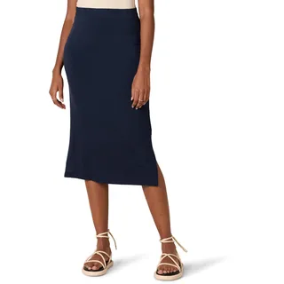 Amazon Essentials Damen Midirock aus Strick zum Hieinschlüpfen (erhältlich in Übergröße), Marineblau, 6XL Große Größen