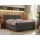 MKS Boxspringbett Doppelbett Polsterbett mit Kopfstütze Bettkasten CARMEN 180x200 Dunkelgrau Velvet H3 Dunkelgrau