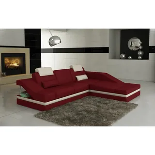 Design Ecken Polster Eck Sofa XXL BigCouch Leder Sofas Garnitur Wohnlandschaft - Rot