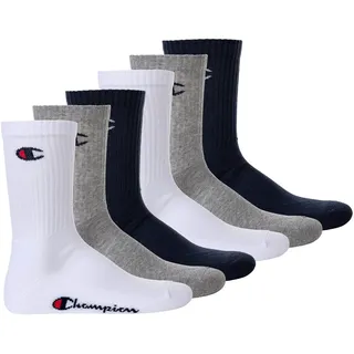 Kurzsocken CHAMPION "Socken 6er Pack", Damen, Gr. 43-46, bunt (blau, weiß, grau), Obermaterial: 71% Baumwolle CO. 27% Polyester PES. 2% Elasthan EL., Socken Kurzsocken