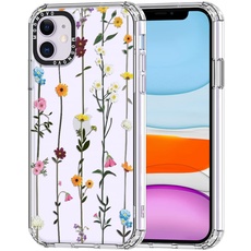 MOSNOVO für iPhone 11 Hülle – Durchsichtige, schlanke, stoßfeste TPU+PC-Handyhülle, [6,6 Fuß Fallschutz/Anti-Abziehen] - Wildblumen