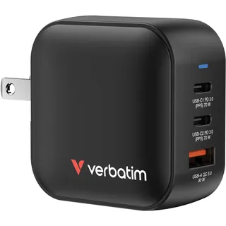 Verbatim Mini GaN Charger 70W Drinnen, AC, 20 V, Schwarz - Schwarz