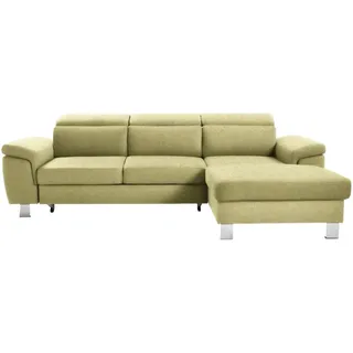 Xora Ecksofa , Grün , Textil , Ottomane rechts, L-Form , 250x167 cm , Stoffauswahl, seitenverkehrt erhältlich, Schlafen auf Sitzhöhe, Rücken echt , Wohnzimmer, Sofas & Couches, Wohnlandschaften, Ecksofas