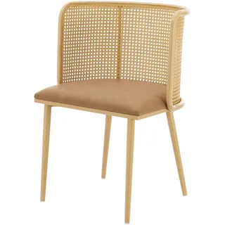 [en.casa] Esszimmerstuhl Flen Kunstleder braun 2er Set