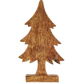 Weihnachtsbaum 5 x 31 x 15,5 cm Gold Holz - Bunt