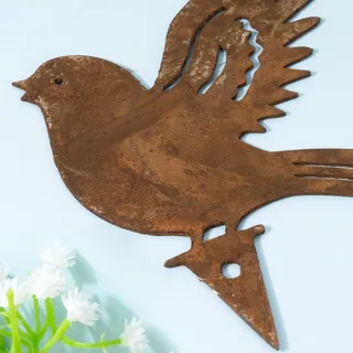 5 Stück Rostvögel, Gartendekoration, Roststecker für draußen, Metall, Vögel, Gartenstecker, Baumstecker, Rostdekoration mit Schraube, für Gartendekoration, Frühling, Bäume, Dekoration