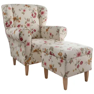 Livetastic Sesselset Asino Beige/Rot Webstoff