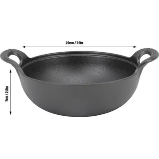 Allecto Premium - Gusseisen Wok mit Deckel für Wok und Grill - Authentisches asiatisches Kochen - 20cm 25cm (20cm)