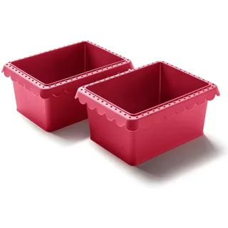 Coolinato - Mini Brotbackform 550g aus hitzebeständigem Platinsilikon Set 2er grau 17x13x7,5cm - Silikonform Heißluftfritteuse (Airfryer) & Backofen - Für Brote & Kuchen - Inkl. 4 Rezepten (Rot)