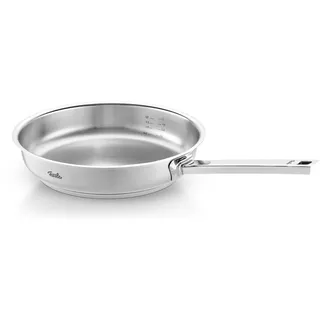 Fissler Original-Profi Collection / Edelstahl-Pfanne (Ø 28 cm) Stielpfanne unbeschichtet mit Innen-Skala - Induktion, Silber