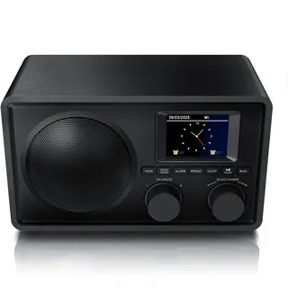 CSL - DAB+ Radio mit TFT Display - Bluetooth DAB Plus Radiowecker – DAB DAB+ FM-Radio – 40 Speicherplätze – Automatischer und manueller Suchlauf – Equalizer – USB-Datenport – AUX in