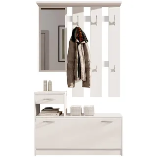 Stella Trading Garderobe Vera 100 x 190 x 26 cm Weiß