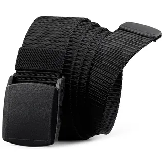Bon4Extrao Gürtel Herren ohne Metall, Nickelfrei Stoffgürtel 38mm mit YKK Kunststoffschnalle, Stufenlos Verstellbar Nylon Canvas Arbeitsgürtel für Jeans & Outdoor, Flughafentauglich & Robust