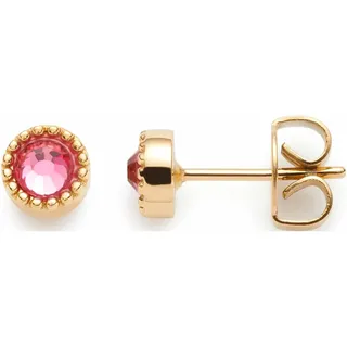 JEWELS BY LEONARDO Ohrstecker Anka 1 Paar • Ohr-Schmuck aus goldfarbenem Edelstahl • pinker Glaskristall eingefasst mit ziselierten Rand • Schmuck Geschenk für Frauen • 023233