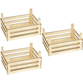 Ameisenkeks® Holzkisten Obst-Gemüsekisten für den Kaufladen - 3 Stück