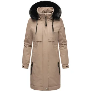 Kurzmantel NAVAHOO "Kurzmantel Kaltwetterretter 14", Damen, Gr. 3XL, braun (taupe grau), Obermaterial: 55% Nylon NY. 45% Baumwolle CO.  Obermaterial: Futter: 100% Polyester PES. 100% Polyester PES., Mäntel Kurzmantel