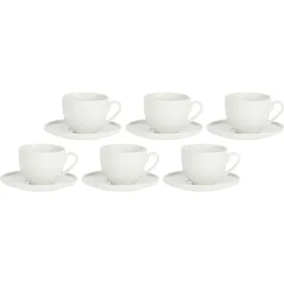 La Porcellana Bianca 6er Set Kaffeetassen mit Untertasse 80 ml P000000015Z - Weiß