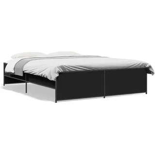 vidaXL Bettgestell Schwarz 160x200 cm Holzwerkstoff und Metall