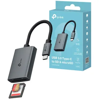 TP-Link UA430C SD Kartenleser USB C, kartenlesegerät auf SD und microSD bis zu 2 TB, USB 3.0, Gleichzeitiges Lesen und Schreiben von Zwei Karten, mit Mac, Windows, iPadOS, iOS, Android