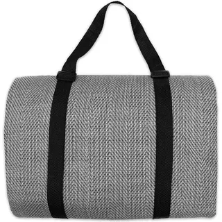 Unyqoos® Picknickdecke XXL 200 x 200 cm – wasserdicht & sanddicht, 95%.Polyacryl/5% Polyester, faltbar mit Tragegriff, Camping‐ & Stranddecke, Anthrazit - Grau