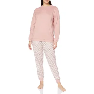 CALIDA Lovely Nights Bündchen-Pyjama Damen, mit Rippbündchen an Ärmeln und Hose