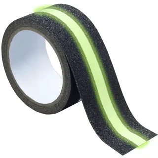 Maximex Anti-Rutsch-Leuchtband 2in1 3m, mit selbstleuchtendem Streifen, Selbstklebend, für Kanten und Treppenstufen, für Innen- und Außen, Wetter- und UV-beständig, 5 x 300 cm, zuschneidbar